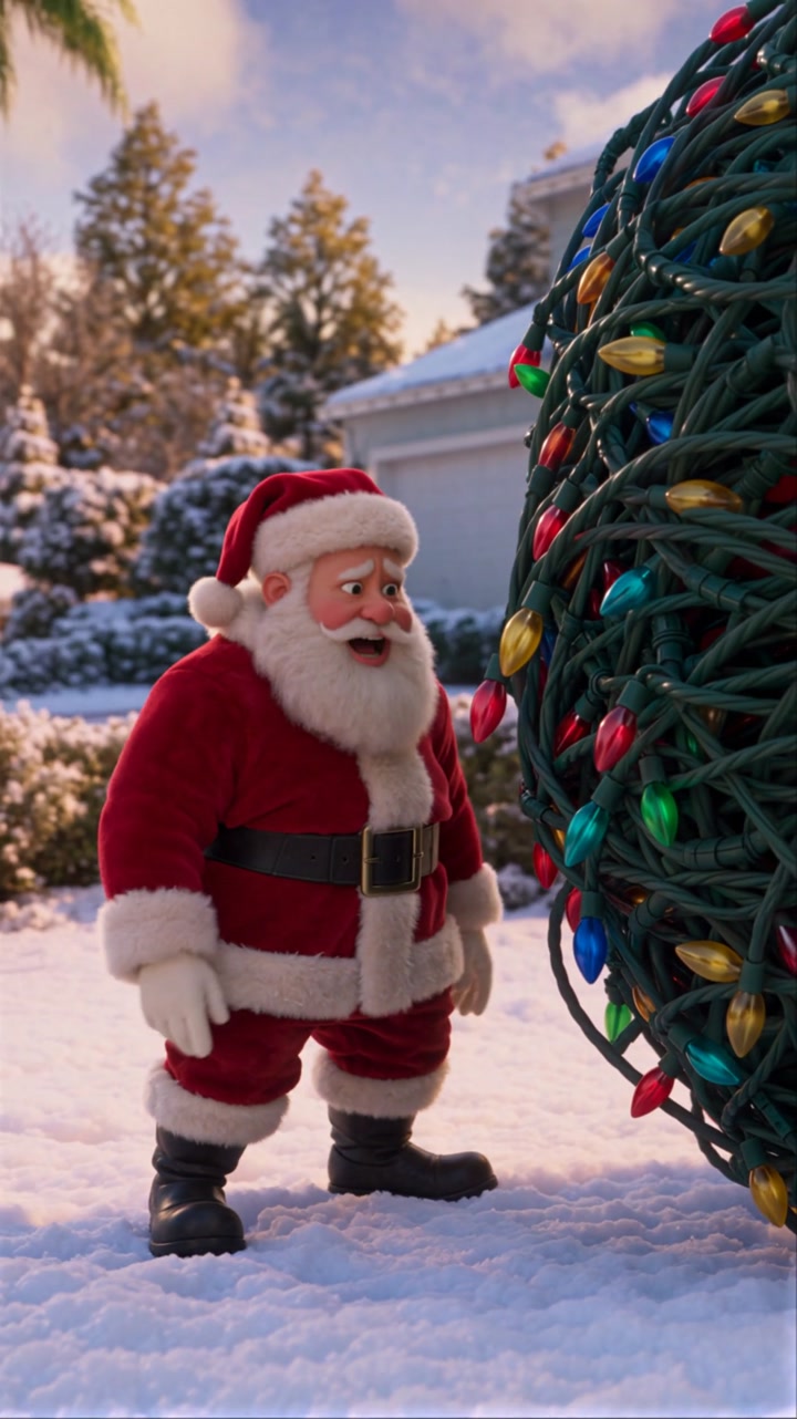 Santa’s giant Christmas light tangle — film thumbnail